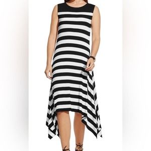 Vince Camuto Black and White Striped Dress